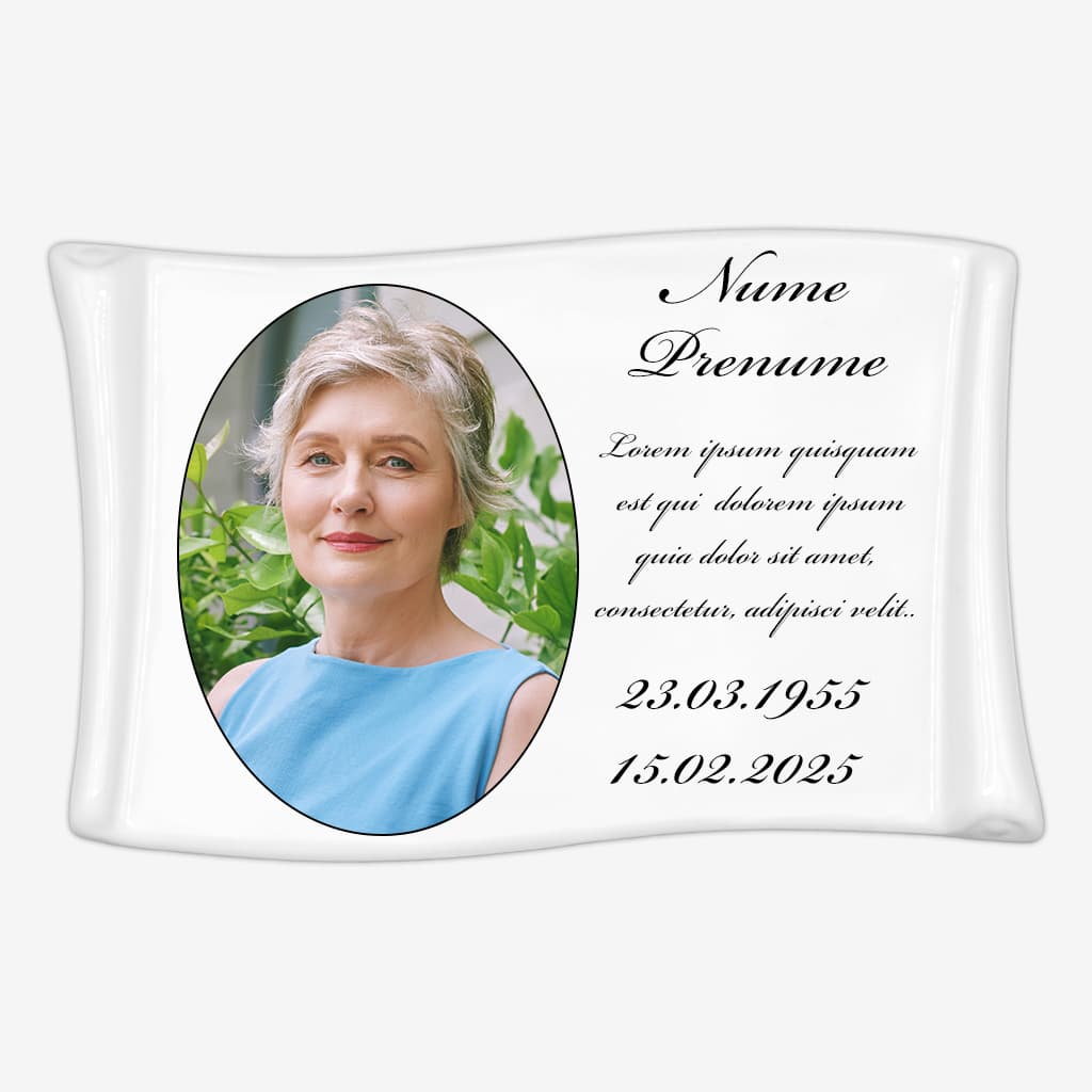 Fotoceramică funerară personalizată - Pergament